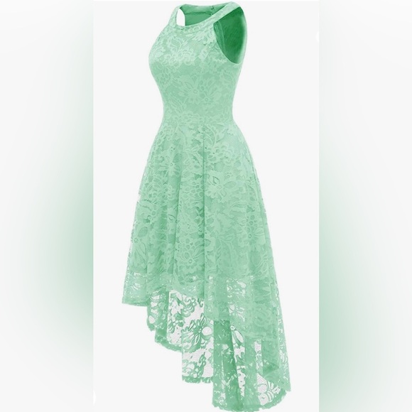 Halter Dress High Low Mint Green Size L - Picture 5 of 15